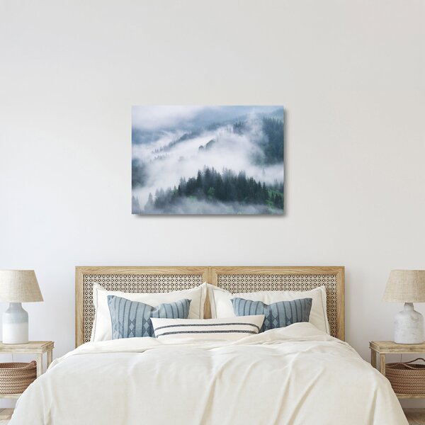 Kép - Fák a ködben (üvegen) (70x50 cm)