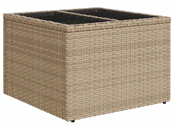 Kerti Kanapé Szett párnával 9 pcs Bézs és fehér Poli rattan