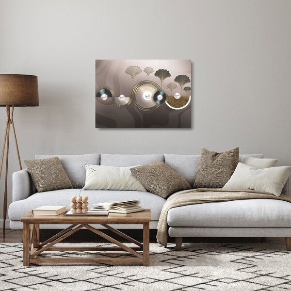 Kép - Aranybarna absztrakció (üvegen) (70x50 cm)