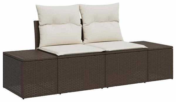 Kerti Kanapé Szett 10 pcs Barna és krémszínű 344 x 209 x 85 cm