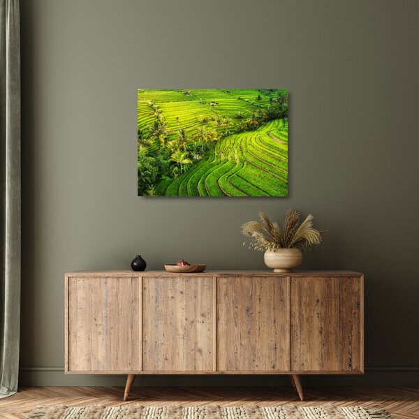 Kép - Rizs teraszok (üvegen) (70x50 cm)