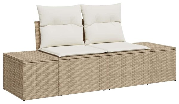 VidaXL Kerti Kanapé Szett párnával 10 pcs Beige és krém Polyrattan