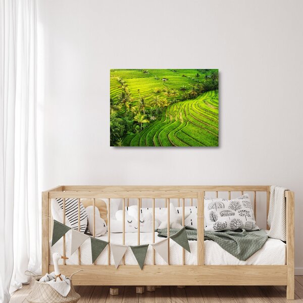 Kép - Rizs teraszok (üvegen) (70x50 cm)