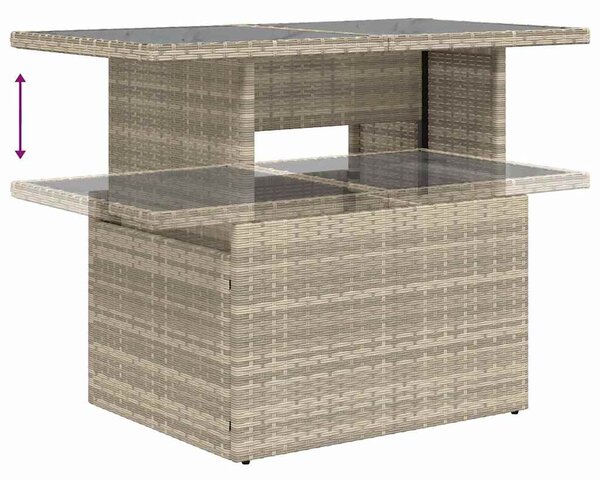 VidaXL Kültéri Ülőgarnitúra párnával 6 pcs Világosszürke Poli rattan