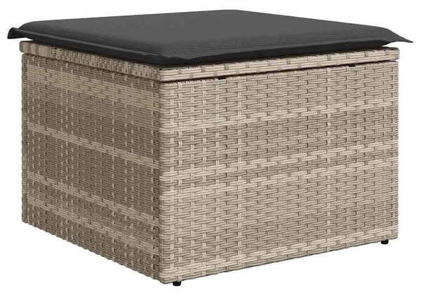 VidaXL Kültéri Ülőgarnitúra párnával 6 pcs Világosszürke Poli rattan