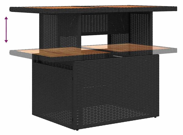 Kerti Kanapé Szett párnával 5 pcs Fekete és Kékeszöld