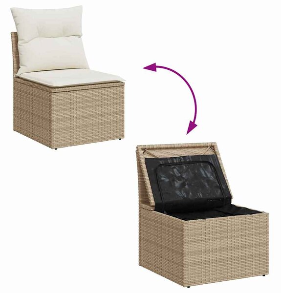 Kerti Kanapé Szett párnával tárolóval 4 pcs Beige és krém