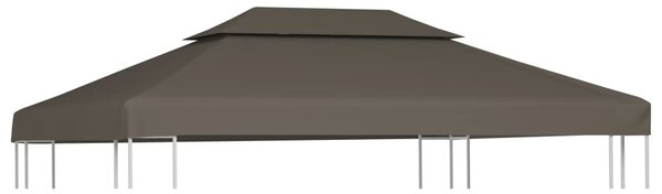 VidaXL tópszínű kétszintes pavilon tetőponyva 310 g/m² 4 x 3 m