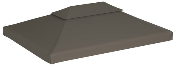 VidaXL tópszínű kétszintes pavilon tetőponyva 310 g/m² 4 x 3 m