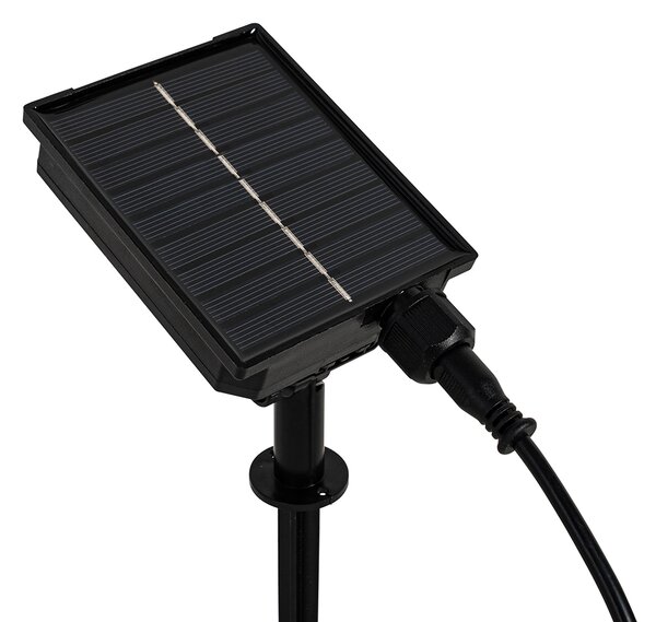 2 db-os fekete leszúrható spotlámpa szett, 50 cm, LED-del, újratölthető és napelemes, IP65 - Adalind