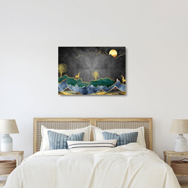 Kép - Hegyi táj (üvegen) (70x50 cm)