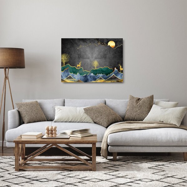 Kép - Hegyi táj (üvegen) (70x50 cm)