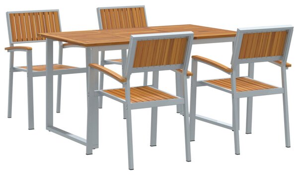 Kert étkező szett 5 pcs Szürke Tömör Akácfa