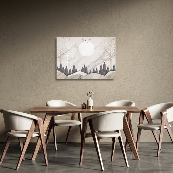 Kép - Téli táj (üvegen) (70x50 cm)