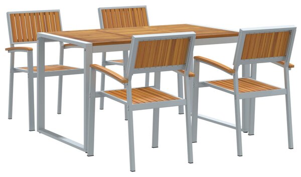 Kert étkező szett 5 pcs Szürke Tömör Akácfa