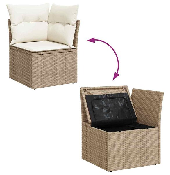 VidaXL Kerti Kanapé Szett párnával tárolóval 7 pcs Beige és krém
