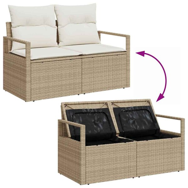 Kerti Kanapé Szett párnával tárolóval 4 pcs Beige és krém