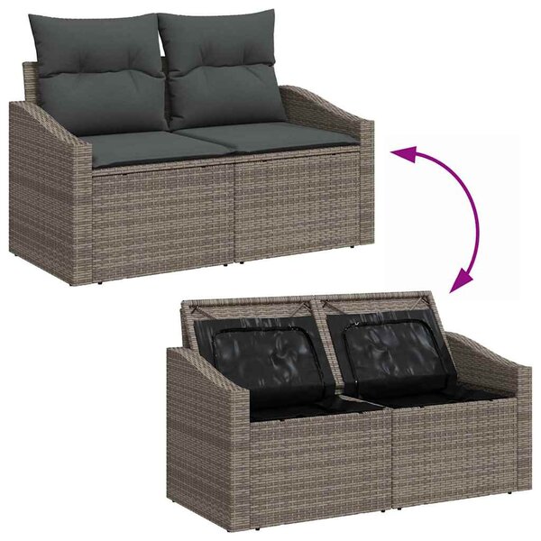 Kanapé Szett párnával 5 pcs polirattan