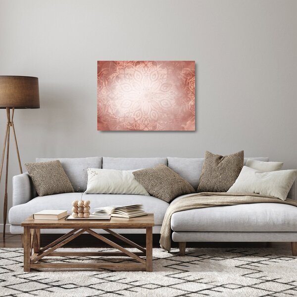 Kép - Rózsaszín mandala (üvegen) (70x50 cm)