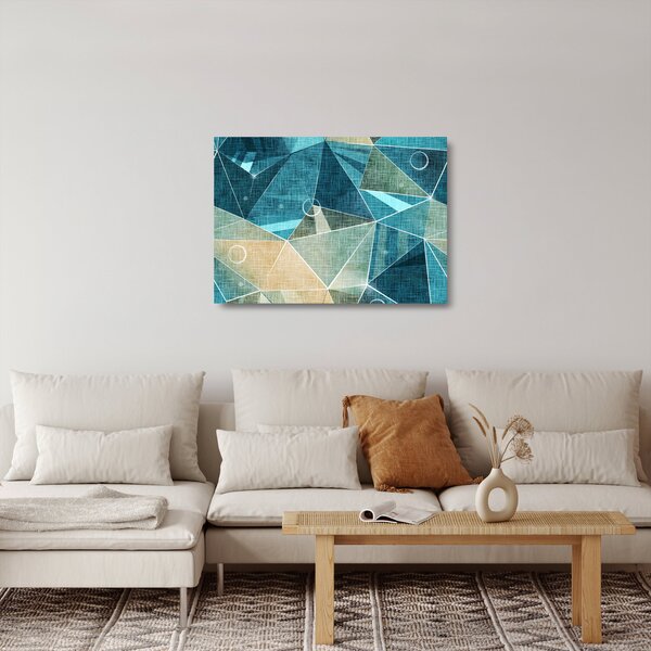 Kép - Türkiz absztrakció (üvegen) (70x50 cm)