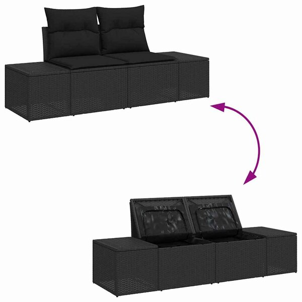 Kanapé Szett párnával 6 pcs polirattan