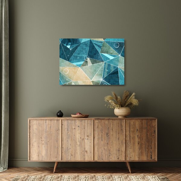 Kép - Türkiz absztrakció (üvegen) (70x50 cm)