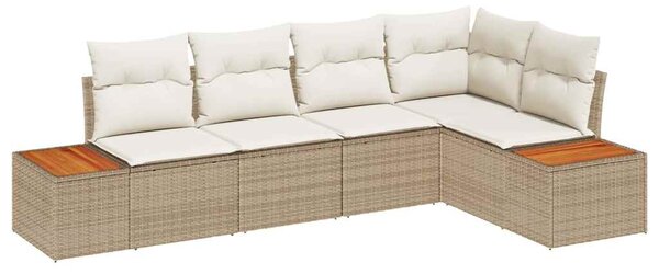 Kerti Kanapé Szett 5 pcs bézs és krémszínű 264 x 154 x 85 cm