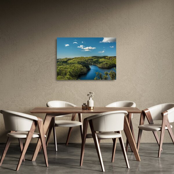 Kép - Tó az erdőben (üvegen) (70x50 cm)