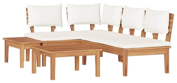 Kert Pad Készlet párnával tárolóval 4 pcs Barna és Krém