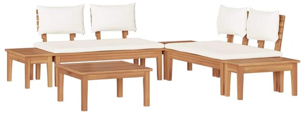 Kert Pad Készlet párnával tárolóval 3 pcs Barna és Krém