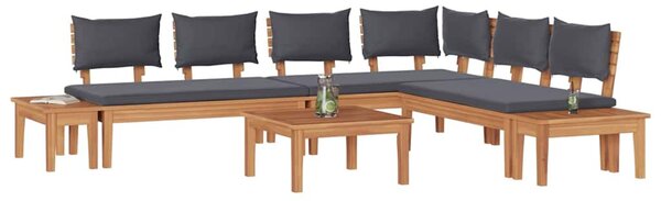 Kert Pad Készlet párnával tárolóval 3 pcs Barna és Szürke
