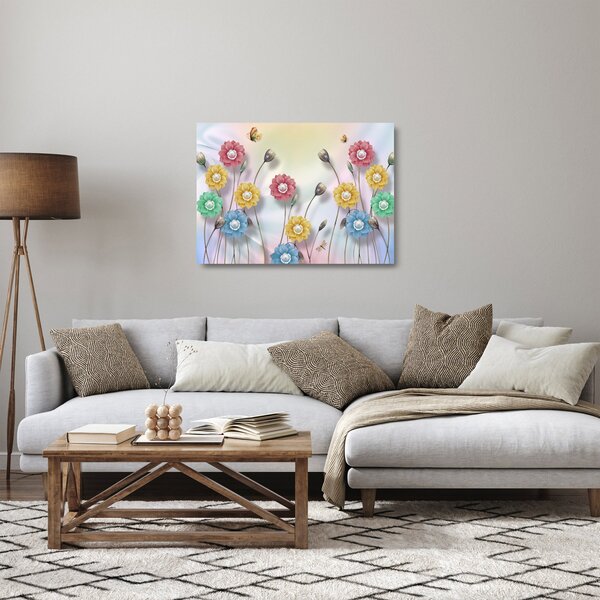 Kép - Színes rét (üvegen) (70x50 cm)