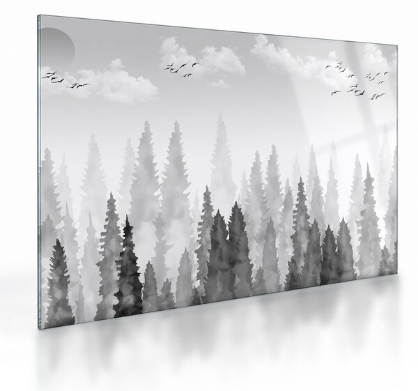 Kép - Erdei csúcsok (üvegen) (70x50 cm)
