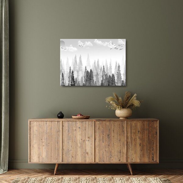 Kép - Erdei csúcsok (üvegen) (70x50 cm)