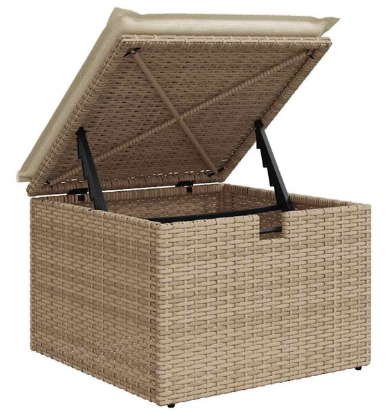 Kerti Kanapé Szett párnával 9 pcs Beige és krém polirattan