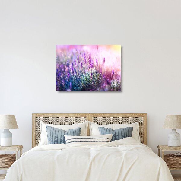 Kép - Levendula a csillogó napban (üvegen) (70x50 cm)