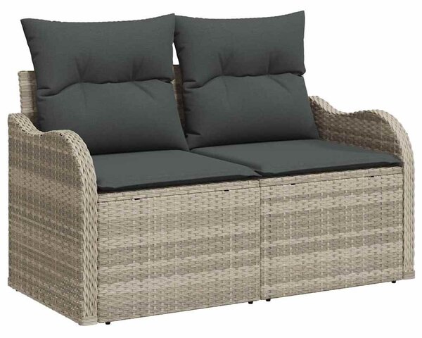 VidaXL Kültéri Ülőgarnitúra párnával 6 pcs Világosszürke Poli rattan
