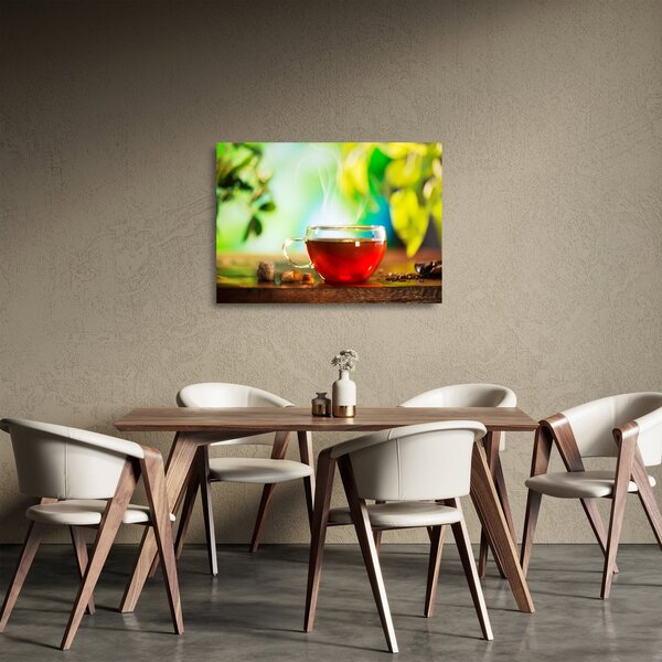 Kép - Csendélet teával (üvegen) (70x50 cm)