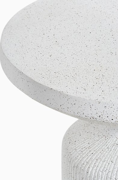 Sintro kerek dohányzóasztal 54 cm - fehér terrazzo