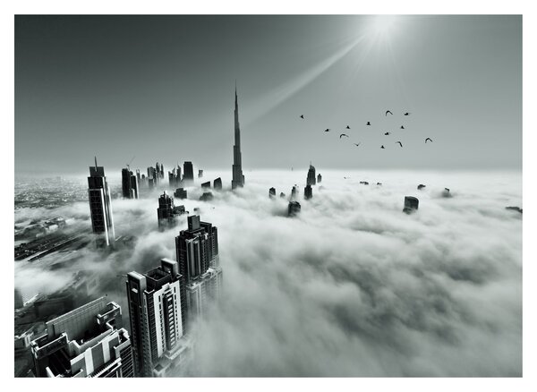 Kép - Felhőkarcolók Dubaiban (üvegen) (70x50 cm)