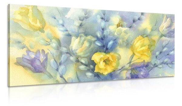 Kép akvarell sárga tulipánok