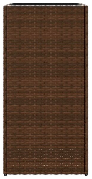 Barna polyrattan kerti ültetőláda 40x40x80 cm