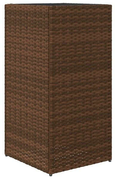 Barna polyrattan kerti ültetőláda 40x40x80 cm