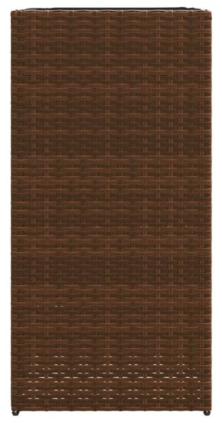 Barna polyrattan kerti ültetőláda 40x40x80 cm