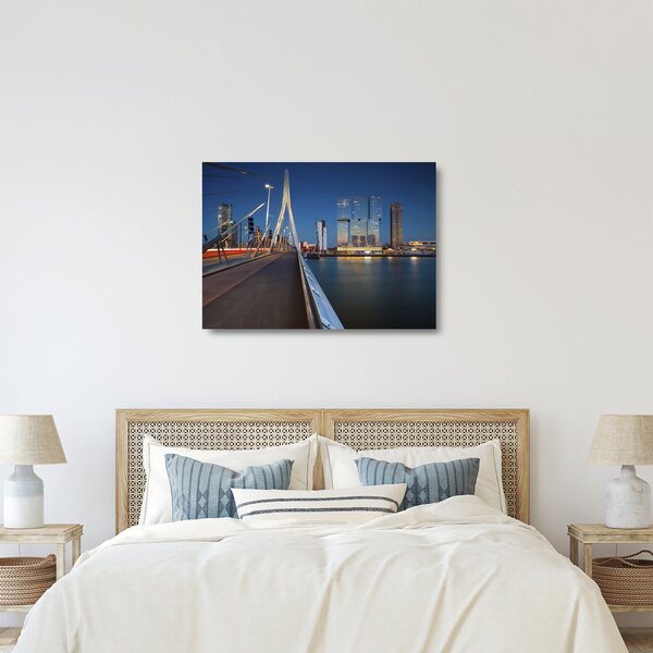 Kép - Alkonyat Rotterdamban, Hollandia (üvegen) (70x50 cm)