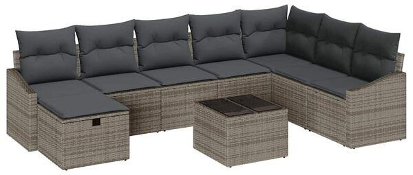 Kanapé Szett párnával 8 pcs polirattan