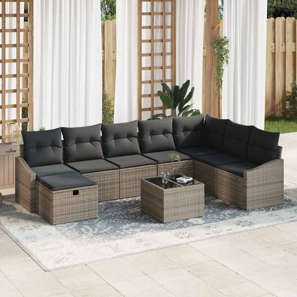 Kanapé Szett párnával 8 pcs polirattan
