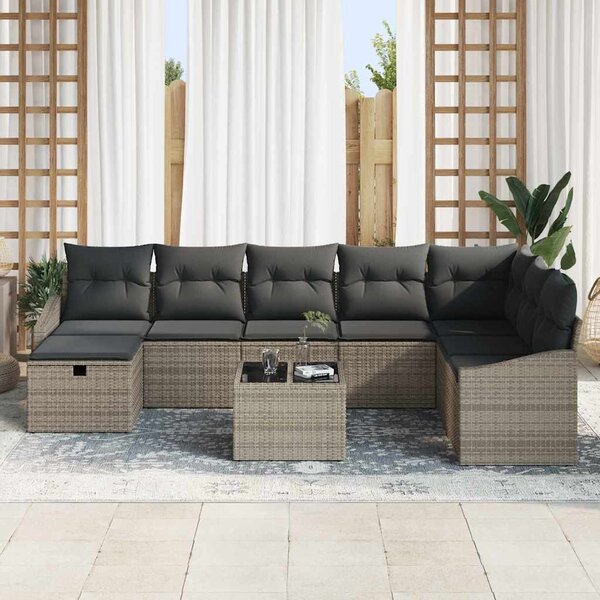 Kanapé Szett párnával 8 pcs polirattan