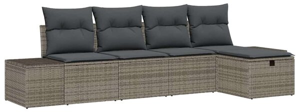 Kanapé Szett párnával 5 pcs polirattan