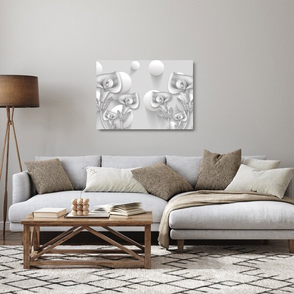 Kép - Virágos dizájn (üvegen) (70x50 cm)